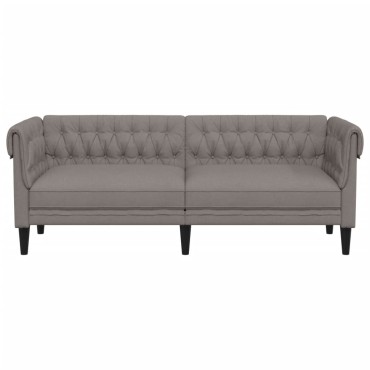 vidaXL Καναπές Τριθέσιος Chesterfield Taupe Υφασμάτινος 201,5x74,5x74,5cm 1 τεμ.