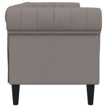 vidaXL Καναπές Τριθέσιος Chesterfield Taupe Υφασμάτινος 201,5x74,5x74,5cm 1 τεμ.