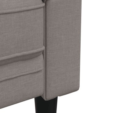 vidaXL Καναπές Τριθέσιος Chesterfield Taupe Υφασμάτινος 201,5x74,5x74,5cm 1 τεμ.