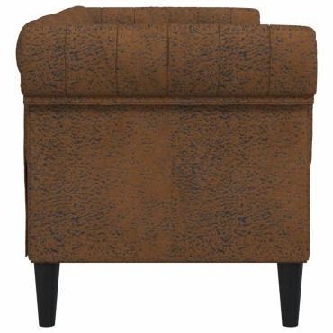 vidaXL Καναπές Διθέσιος Chesterfield Καφέ Υφασμάτινος 182,5x74,5x74,5cm 1 τεμ.
