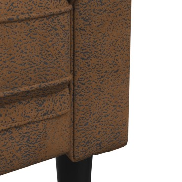 vidaXL Καναπές Διθέσιος Chesterfield Καφέ Υφασμάτινος 182,5x74,5x74,5cm 1 τεμ.