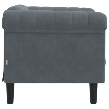 vidaXL Πολυθρόνα Σκούρο Γκρι Βελούδινη 80x77x74cm 1 τεμ. Γωνιακός