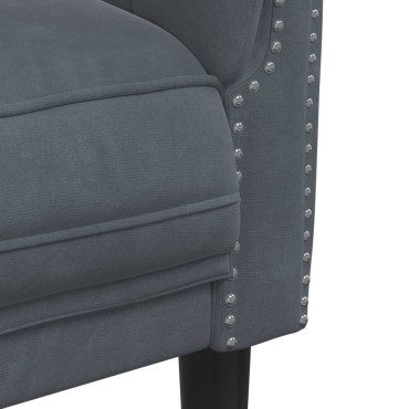 vidaXL Πολυθρόνα Σκούρο Γκρι Βελούδινη 80x77x74cm 1 τεμ. Γωνιακός