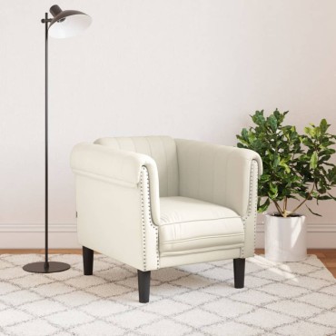 vidaXL Πολυθρόνα Κρεμ Βελούδινη 80x77x74cm 1 τεμ. Γωνιακός