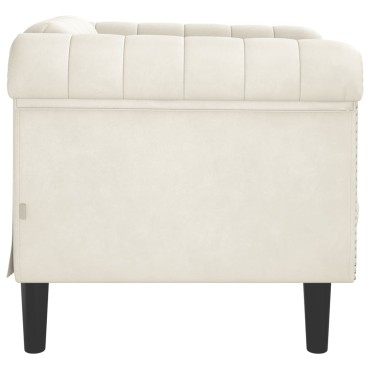 vidaXL Πολυθρόνα Κρεμ Βελούδινη 80x77x74cm 1 τεμ. Γωνιακός