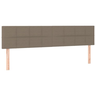 vidaXL Κρεβάτι Boxspring με Στρώμα & LED Taupe 120x190 εκ. Υφασμάτινο