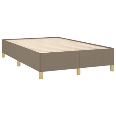 vidaXL Κρεβάτι Boxspring με Στρώμα & LED Taupe 120x190 εκ. Υφασμάτινο