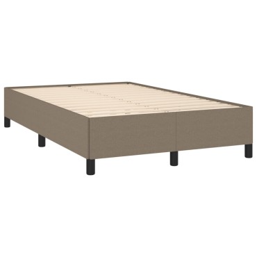vidaXL Κρεβάτι Boxspring με Στρώμα & LED Taupe 120x190 εκ. Υφασμάτινο