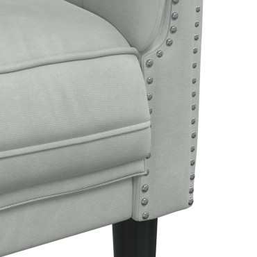 vidaXL Πολυθρόνα Ανοιχτό Γκρι Βελούδινη 80x77x74cm 1 τεμ. Γωνιακός