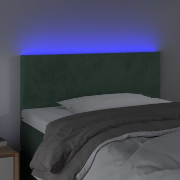 vidaXL Κεφαλάρι Κρεβατιού LED Σκούρο Πράσινο 80x5x78/88cm Βελούδινο 1 τεμ.