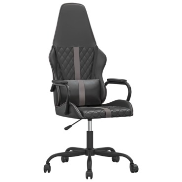 vidaXL Καρέκλα Gaming Μαύρο/Γκρι από Συνθετικό Δέρμα 54x61,5x(118,5-128)cm 1 τεμ.