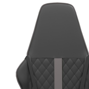 vidaXL Καρέκλα Gaming Μαύρο/Γκρι από Συνθετικό Δέρμα 54x61,5x(118,5-128)cm 1 τεμ.