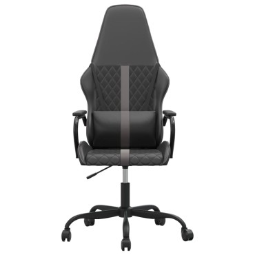 vidaXL Καρέκλα Gaming Μαύρο/Γκρι από Συνθετικό Δέρμα 54x61,5x(118,5-128)cm 1 τεμ.