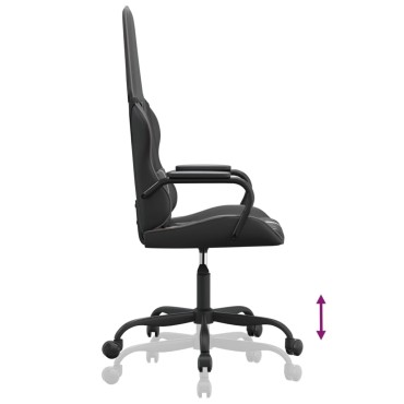 vidaXL Καρέκλα Gaming Μαύρο/Γκρι από Συνθετικό Δέρμα 54x61,5x(118,5-128)cm 1 τεμ.