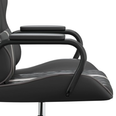 vidaXL Καρέκλα Gaming Μαύρο/Γκρι από Συνθετικό Δέρμα 54x61,5x(118,5-128)cm 1 τεμ.