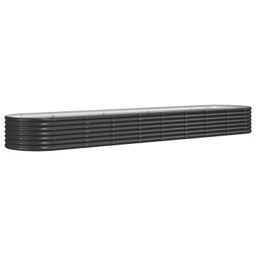 vidaXL Ζαρντινιέρα Ανθρακί 368x80x36 εκ Ατσάλι με Ηλεκτρ. Βαφή Πούδρας