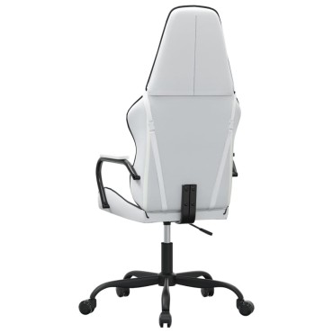 vidaXL Καρέκλα Gaming Μασάζ Ασπρόμαυρη από Συνθετικό Δέρμα 54x61,5x(118,5-128)cm 1 τεμ.