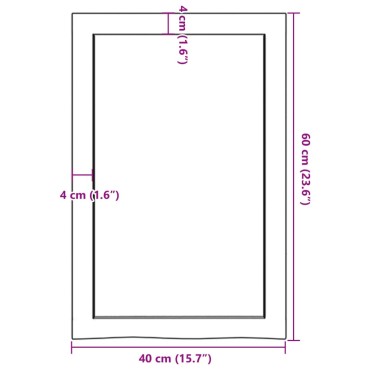 vidaXL Ράφι Τοίχου 40x60x(2-6)cm από Ακατέργαστο Μασίφ Ξύλο Δρυός 1 τεμ.