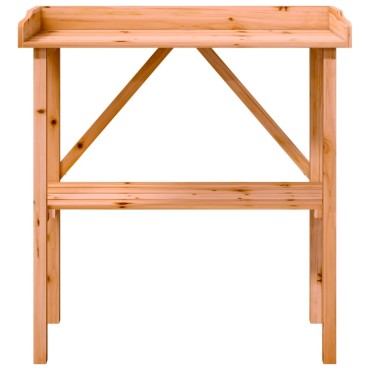 vidaXL Τραπέζι Φυτών με Ράφι Καφέ 78x38x82,5εκ. από Μασίφ Ξύλο Ελάτης