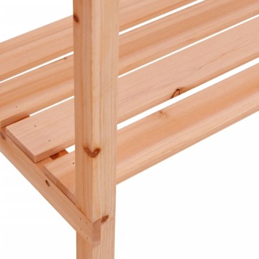 vidaXL Τραπέζι Φυτών με Ράφι Καφέ 78x38x82,5εκ. από Μασίφ Ξύλο Ελάτης
