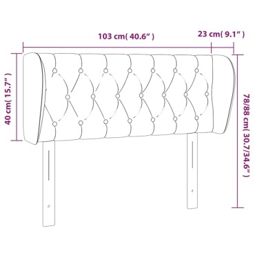 vidaXL Κεφαλάρι με Πτερύγια Κρεμ 103x23x78/88cm Υφασμάτινο 1 τεμ.