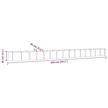 vidaXL Ζαρντινιέρα Ανθρακί 620x80x36 εκ Ατσάλι με Ηλεκτρ. Βαφή Πούδρας