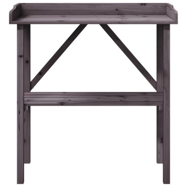 vidaXL Τραπέζι Φυτών με Ράφι Γκρι 78x38x82,5εκ. από Μασίφ Ξύλο Ελάτης