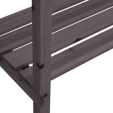 vidaXL Τραπέζι Φυτών με Ράφι Γκρι 78x38x82,5εκ. από Μασίφ Ξύλο Ελάτης