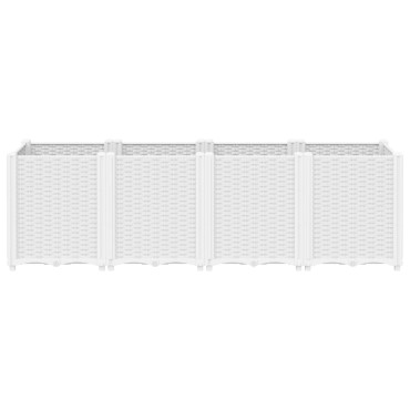 vidaXL Ζαρντινιέρα Κήπου Λευκή 160x40x53 εκ. Πολυπροπυλένιο
