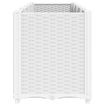 vidaXL Ζαρντινιέρα Κήπου Λευκή 160x40x53 εκ. Πολυπροπυλένιο