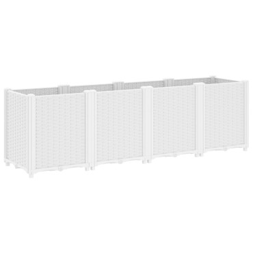 vidaXL Ζαρντινιέρα Κήπου Λευκή 160x40x53 εκ. Πολυπροπυλένιο