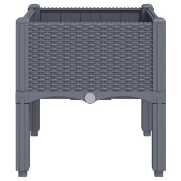 vidaXL Ζαρντινιέρα Κήπου με Πόδια Γκρι 40x40x42 εκ. από Πολυπροπυλένιο
