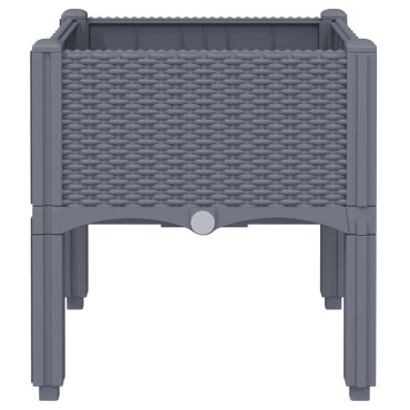 vidaXL Ζαρντινιέρα Κήπου με Πόδια Γκρι 40x40x42 εκ. από Πολυπροπυλένιο