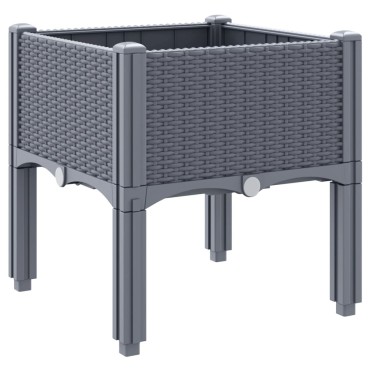 vidaXL Ζαρντινιέρα Κήπου με Πόδια Γκρι 40x40x42 εκ. από Πολυπροπυλένιο