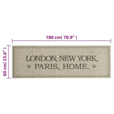 vidaXL Χαλί Κουζίνας Πλενόμενο Σχέδιο Capital Home 60x180 εκ. Βελούδο