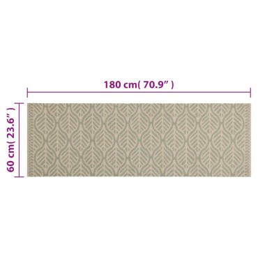 vidaXL Χαλί Κουζίνας Πλενόμενο Σχέδιο Φύλλα 60 x 180 εκ. Βελούδινο