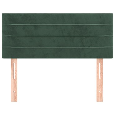 vidaXL Κεφαλάρι Κρεβατιού Σκούρο Πράσινο 100x5x78/88cm Βελούδινο 1 τεμ.