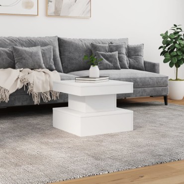 vidaXL Τραπεζάκι Σαλονιού με LED Λευκό 50x50x40cm 1 τεμ.