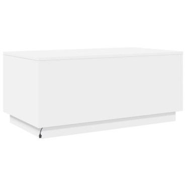 vidaXL Τραπεζάκι Σαλονιού με LED Λευκό 90x50x40cm 1 τεμ.