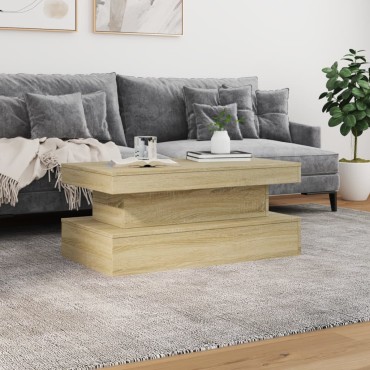 vidaXL Τραπεζάκι Σαλονιού με LED Sonoma Δρυς 90x50x40cm 1 τεμ.