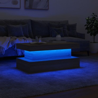 vidaXL Τραπεζάκι Σαλονιού με LED Sonoma Δρυς 90x50x40cm 1 τεμ.