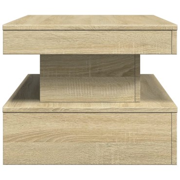 vidaXL Τραπεζάκι Σαλονιού με LED Sonoma Δρυς 90x50x40cm 1 τεμ.