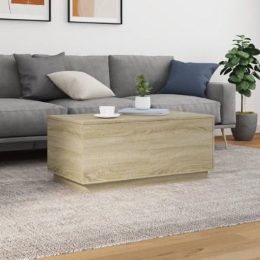 vidaXL Τραπεζάκι Σαλονιού με LED Sonoma Δρυς 90x50x40cm 1 τεμ.
