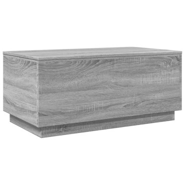 vidaXL Τραπεζάκι Σαλονιού με LED Γκρι Sonoma 90x50x40cm 1 τεμ.