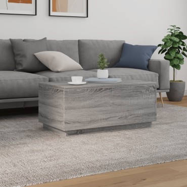 vidaXL Τραπεζάκι Σαλονιού με LED Γκρι Sonoma 90x50x40cm 1 τεμ.