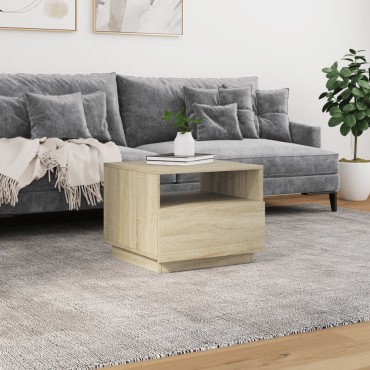 vidaXL Τραπεζάκι Σαλονιού με Φώτα LED Sonoma Δρυς 50x49x40cm 1 τεμ.