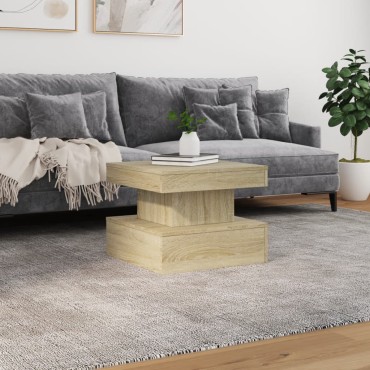 vidaXL Τραπεζάκι Σαλονιού με LED Sonoma Δρυς 50x50x40cm 1 τεμ.