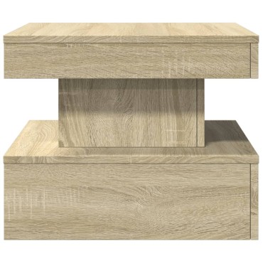 vidaXL Τραπεζάκι Σαλονιού με LED Sonoma Δρυς 50x50x40cm 1 τεμ.
