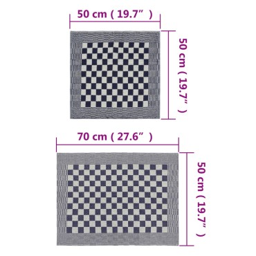 vidaXL Σετ Πετσετών 20 Τεμαχίων Μπλε και Λευκό Βαμβακερές