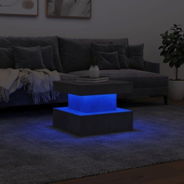 vidaXL Τραπεζάκι Σαλονιού με LED Γκρι Σκυροδέματος 50x50x40cm 1 τεμ.